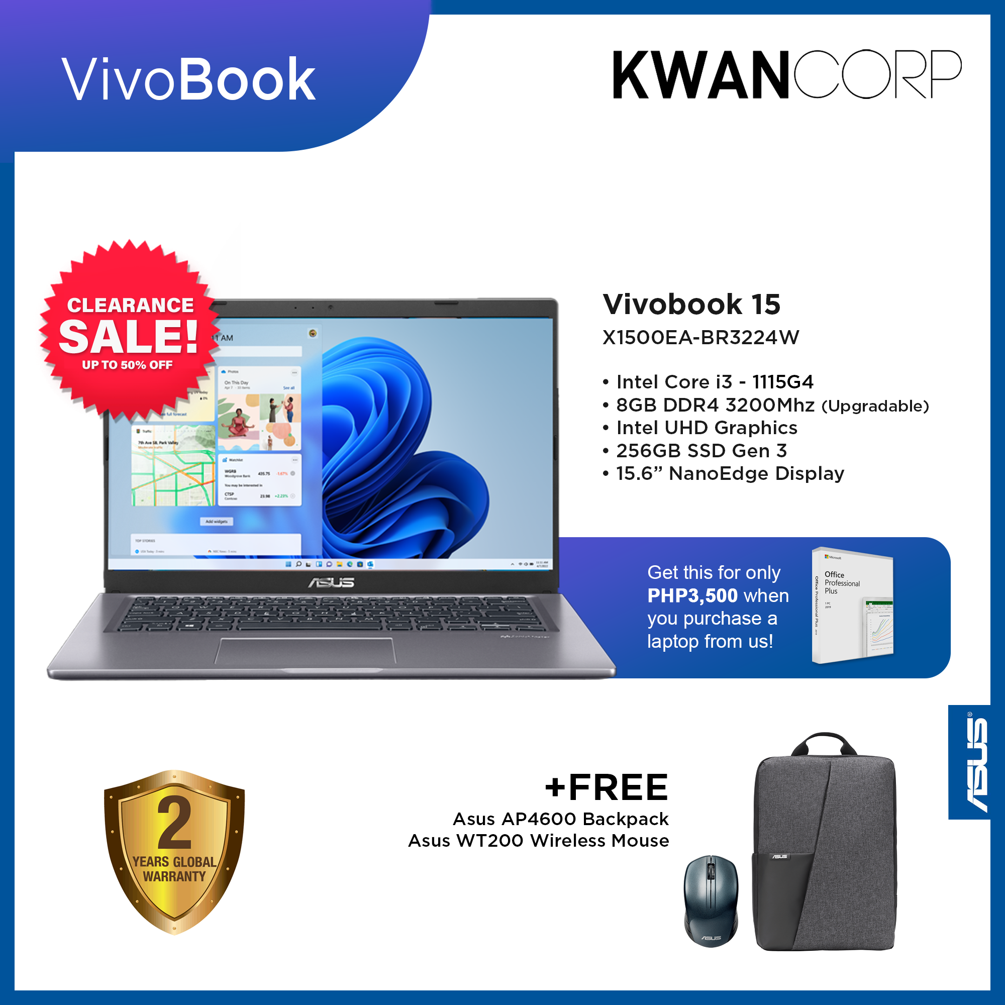Buy ASUS Vivobook 15 X1500EA 15.6 Laptop - Intel® Pentium® Gold, 256 GB  SSD, Black