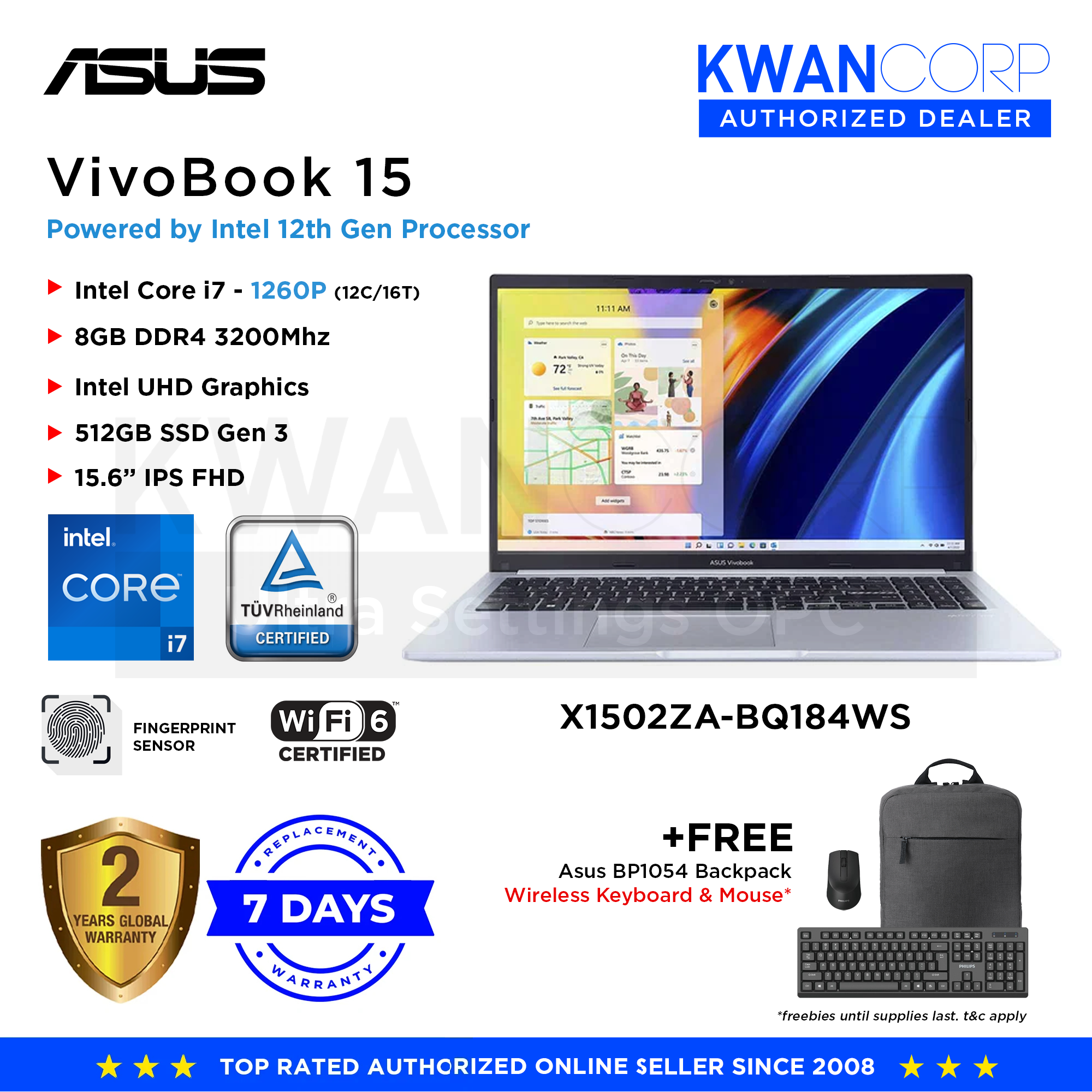 ноутбук asus vivobook 15 x1504za-bq1342 90nb1021-m01z90