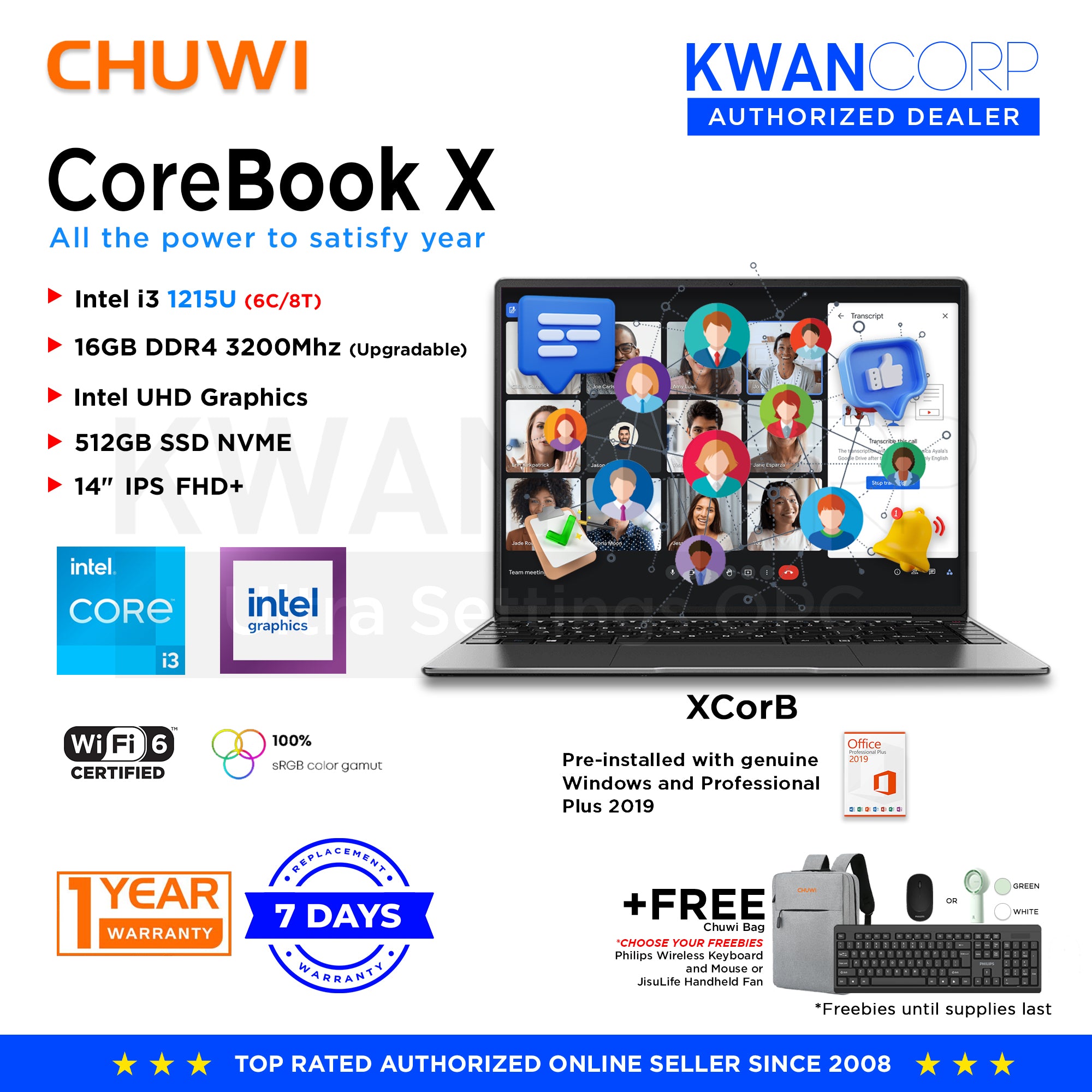 Chuwi CoreBook X XCorB Intel i3 1215U 16GB RAM Intel UHD Graphics 512G