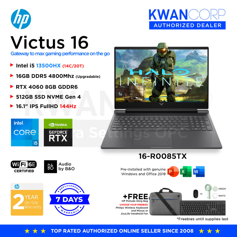 HP Victus 16 16-R0085TX Intel i5 13500HX 16GB RTX 4060 8GB 512GB SSD 16.1" IPS FullHD 144Hz Windows 11 Gaming Laptop