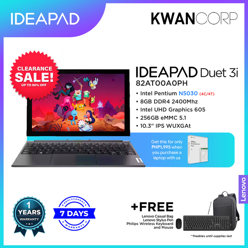 Lenovo IdeaPad Duet 3i 82AT00A0PH Intel Pentium N5030 8GB RAM Intel UHD Graphics 605 256GB eMMC 10.3" IPS WUXGA Touchscreen Laptop