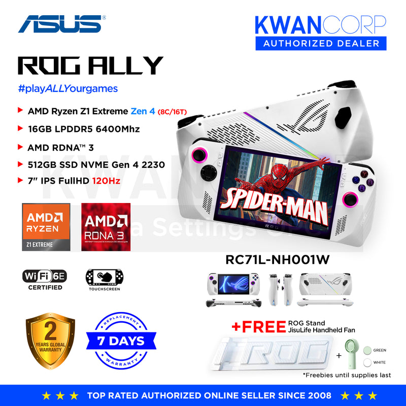 Asus ROG Ally RC71L-NH001W AMD Ryzen Z1 Extreme Zen 4 16GB RAM AMD RDNA™ 3 512GB SSD 7" IPS FHD 120Hz