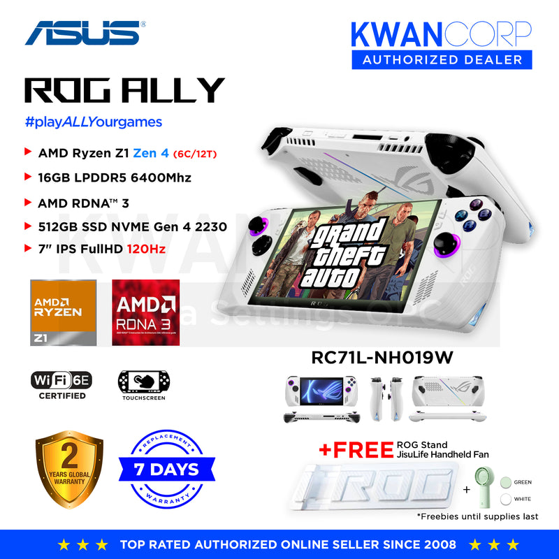 Asus ROG Ally RC71L-NH019W AMD Ryzen Z1 Zen 4 16GB AMD RDNA™ 3 512GB SSD 7" IPS FHD 120Hz Console