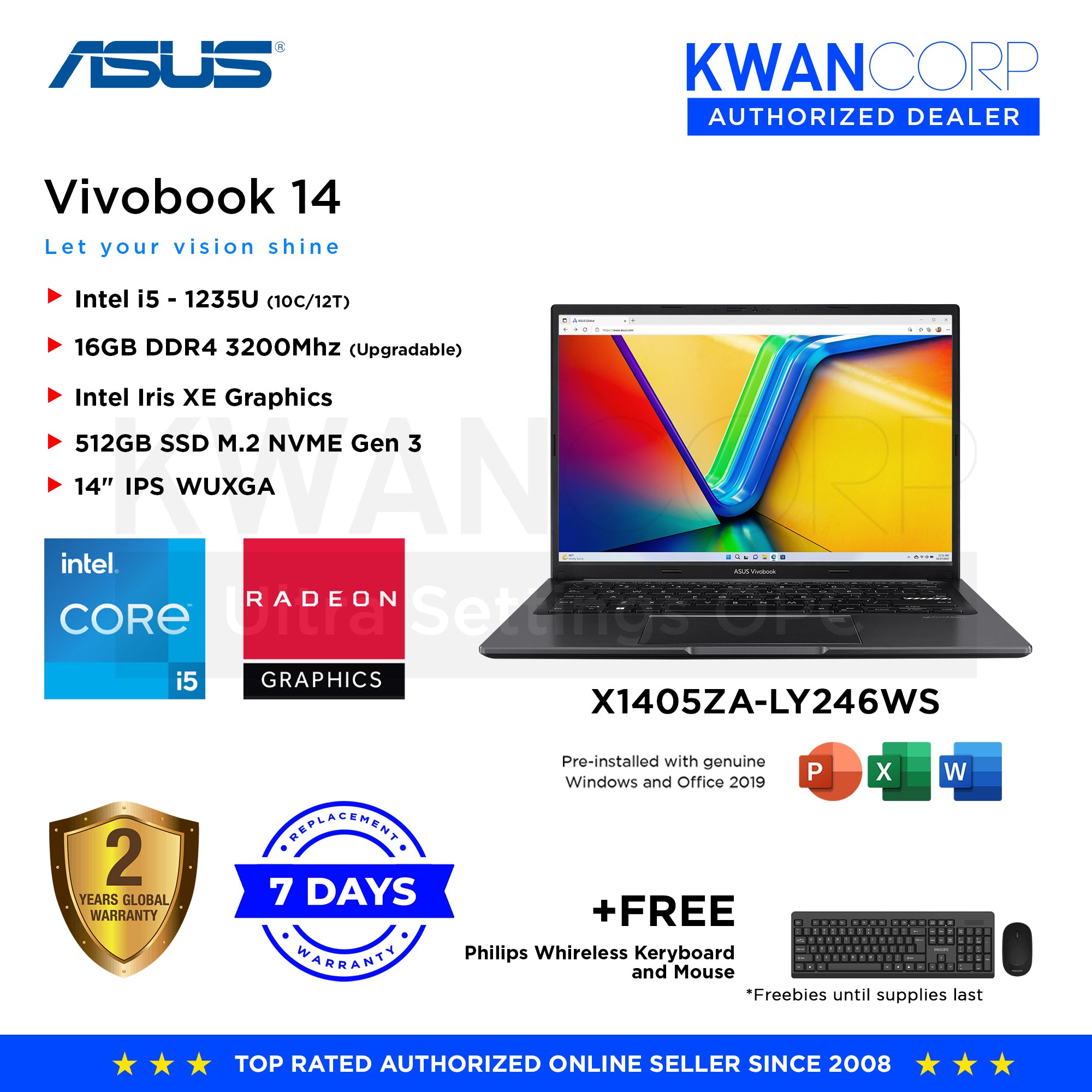 Asus Vivobook 14 X1405za Ly246ws Intel I5 1235u 16gb Ram Intel Iris Xe 2087