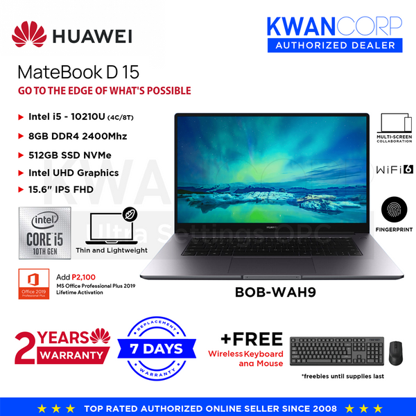 Huawei Matebook D 15 BOB-WAH9 Intel i5 - 10210U 8GB RAM Intel UHD Grap